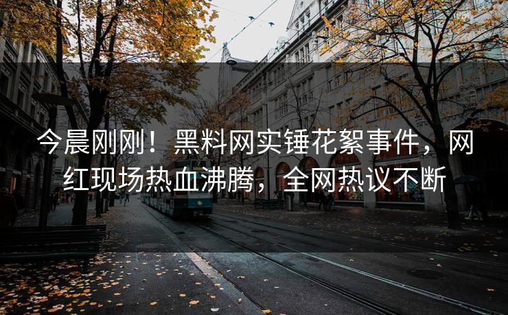今晨刚刚！黑料网实锤花絮事件，网红现场热血沸腾，全网热议不断